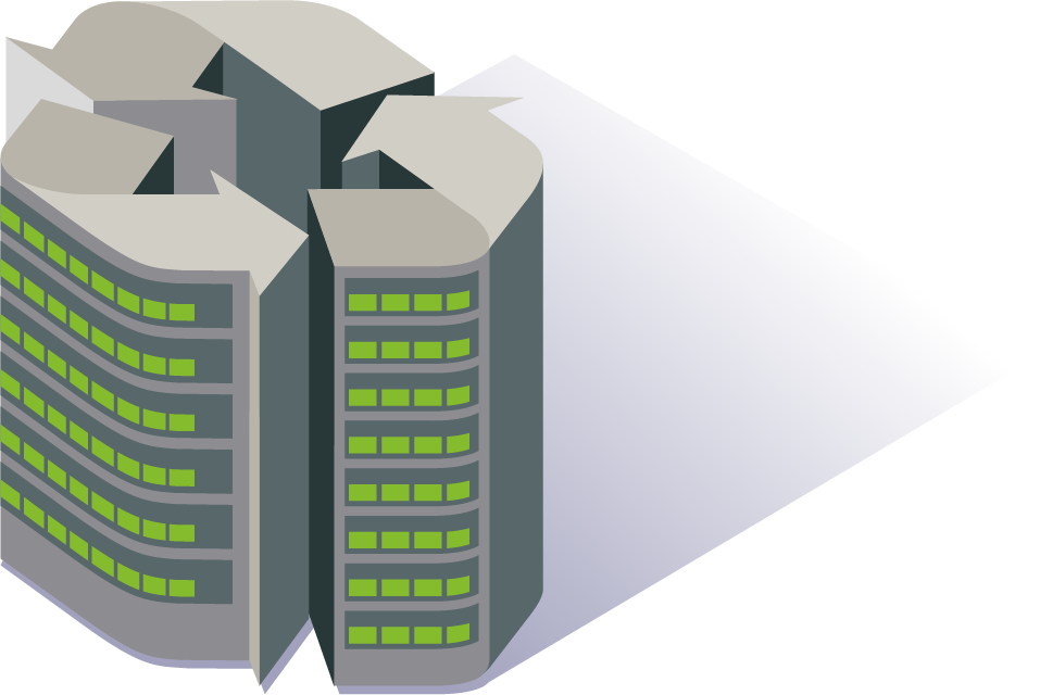 Illustration of a commercial building with solar panels by sympl energy pakistan