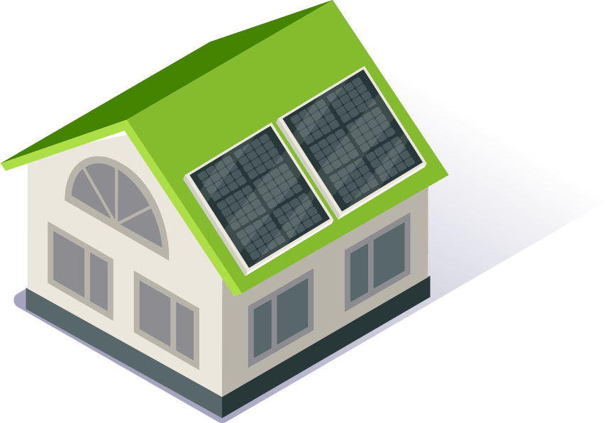 Illustration of a home with solar panels by sympl energy pakistan